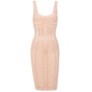 Nude Blush Bustier Bandage Dress